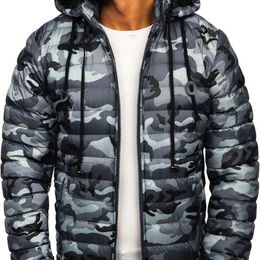 ZOGAA Fashionable Men's Camouflage Hooded Zipper Warm Cotton Jacket 211206