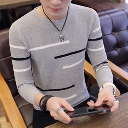 Mens sweater Autumn men's V-neck sweater Korean fashion bottoming shirt pullover sweater youth slim line 211008