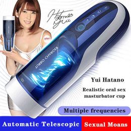 Nxy Men Masturbators Leten Male Automatic Rotation Telescopic Masturbator Cup Piston Thrusting Vagina Pussy Real Moan Sex Machine Adult Toys for 1214