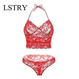 NXY Sexy Lingerie Lace Bra Set Unlined lette Bikini See Through Triangle Lstry Wireless ssiere Suit Fashion Intimate Underwear Set1217