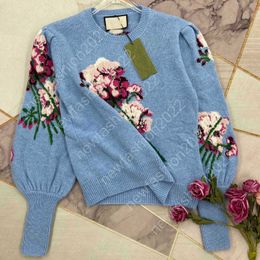 Paris women color print Sweaters classical colors letter printing Sweater casual high quality fashion womens designer Sweatershirts Flowers intarsia wool jumper