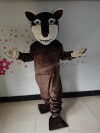Halloween brown wolf Mascot Costume Top Quality Cartoon theme character Carnival Unisex Adults Size Christmas Birthday Party Fancy Outfit