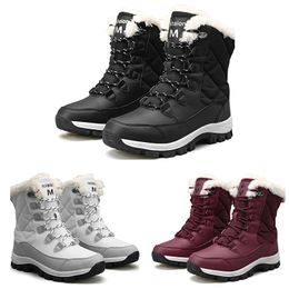 dropshipping No Brand Women Boots High Low Black white wine red Classic Ankle Short womens snow winter boot size 5-10