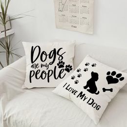 Cushion/Decorative Pillow I Love My Dog Paws Print Fashion Cushion Cover Home Office Decorative Pillowcase Sofa Living Room Throw Pillows Ca