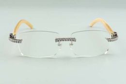 natural white buffalo horns glasses 3524012 luxury designers endlesses diamonds glasses frame, size: 36 -18-140mm