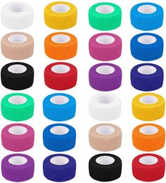 24 Piece Vet Wrap Pet First Aid Tape Self Adherent Cohesive Bandage for Dogs Cats Horses Breathable Elastic Sport Tape 2.5cm Q0913