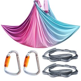 PRIOR FITNESS Aerial Yoga Hammock 5 Meters Swing Trapeze Gym Equipment Indoor Home Q0219