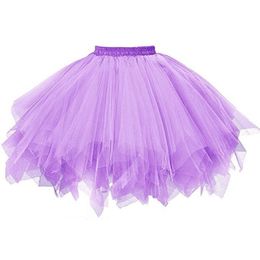 Skirts Womens High Quality Pleated Gauze Short Skirt Adult Tutu Dancing Wedding Bridal Bridesmaid Overskirt Petticoat 1.6