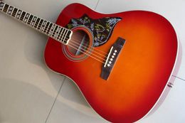 New Arrival guitars acoustic electric guitar, 41# Hummingbirdmodel abalone Binding top quality in Cherry Sunburst 120117
