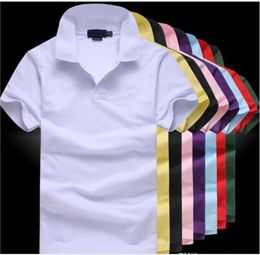Brand 2024 big small Horse crocodile embroidery Polo Shirt Men Short Sleeve Casual Shirts Solid Polo Shirt Camisa t5