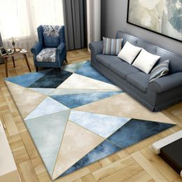 Nordic Modern Abstract Geometric Figures Carpet Polyester Rug and Carpets for Living Room Floor Child Kids Play Mat Bedroom Mat 210317
