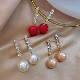 Crystal Big Pearls Big Drop Long Earrings Fashion Trendy Women Korean Earrings Weddings Female Jewellery Accessories 2021