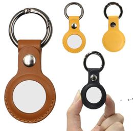 Colorful Leather Keychain Party Favor Anti-lost Airtag Protector Bag All-inclusive locator Individually Packaged Small Gift CCF9783