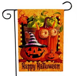 Halloween flag pumpkin flag-maple leaf Garden-Flags courtyard welcome FALL yard Banner Flags 47*32CM SN5693