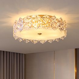 Modern light luxury crystal ceiling lamp simple creative bedroom living room warm and romantic Nordic lamps