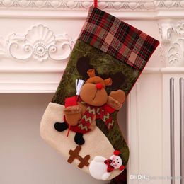 Christmas Decorations Santa Claus Socks High Quality Lightweight Large Capacity Christmas Tree Pendant Socks Shape Gift Bag XDH0090