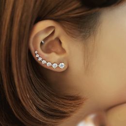 Earrings for Women New High Quality Super Shiny Zircon 925 Sterling Silver Jewelry Wholesale Gift Ear row