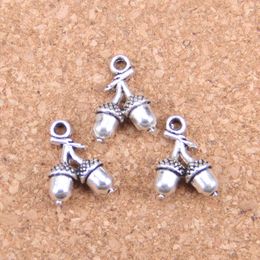 86pcs Antique Silver Plated Bronze Plated nut chestnut Charms Pendant DIY Necklace Bracelet Bangle Findings 17*12mm