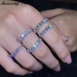 choucong Eternity Promise Finger Ring 925 Sterling Silver AAAAA cz Engagement Wedding Band Rings For Women Evening Party Jewellery