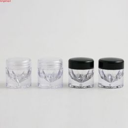 3g 3ml Portable Plastic AS Clear Empty Loose Powder Pot bottle sifter Cosmetic Makeup Jar Container with black clear cap 50pcshigh qualtity