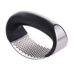 2021 Creative Garlic Press Rocker Stainless Steel Ginger Garlic Chopper Crusher Metal Hand Press Garlic Grinding Slicer Kitchen Gadgets