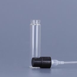 Mini Glass Refillable Perfume Bottle 1.8ml 2.5ml With Black Sprayer Cap Empty Spray Tube For Travel