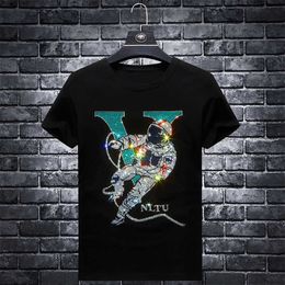 Plus Size 7XL Letter s T Shirts Men Brand Short Sleeve Fashion Man Streetwear O Neck Slim Modal Cotton Tshirts 210629