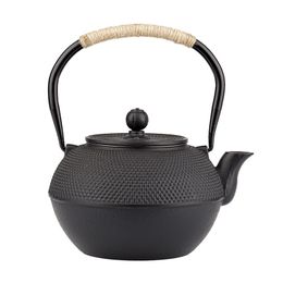 UPORS Cast Iron Teapot 600/800/1200ML Japanese Pot with Stainless Steel Infuser Kettle for Boiling Water Oolong 210813
