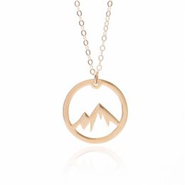 30PCS Gold Silver Mountain Range Top Peak Caffeine Chemical Molecular Structure Molecule Pendant Chain Necklace for Women Camping Choker