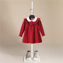 2020 Autumn Girl Dress Cotton Long Sleeve Children Dresses Letter Brand Kids Dresses for Girls Fashion Girls Clothing Q0716