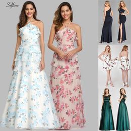 Casual Floral Printed Maxi Dress A-Line Ruffles Spaghetti Straps Chiffon Women Dress Ladies Simple Beach Party Dress Vestidos 210316