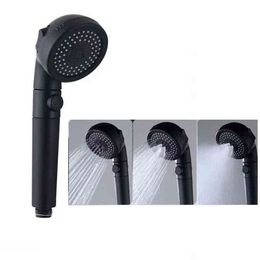 MILEFU 3 Modes Adjustable SPA Massage Stop Button Shower Head High Pressure Anion Filter Rainfal Shower Nozzle Black Bathroom H1209
