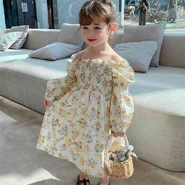 Girls Dress Summer Children'S Clothing Holiday Style Ruffles Floral Cotton Baby Kids Princess Party 210625