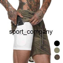 New Men 2in1 Workout Running Shorts Sport Hip Fitness Gym Yoga Training Sport Wear Belt Waist Pants Loose-Fit Performance Shorts