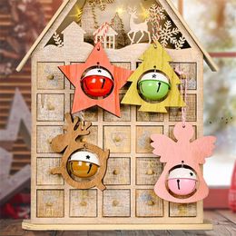 NEWChristmas Tree Hanging Pendant with Bells Angel Star Reindeer Ornaments Xmas Holiday Home Party Decoration LLD11274