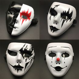 Scary Halloween Máscara facial completa Mono Cara Blanco Y Negro Fancy Dress Tela 