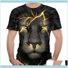 T-Shirts & S Mens Clothing Apparelmens Graphic T Shirt 3D Digital Funny T-Shirt Boys Diy Streetwear Tees Breathable Casual Tops With Lion Pa