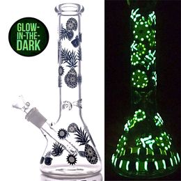 High quality Hitman beaker bong 10.5inch Glow in the dark Ice water pipes 18.8mm dab oil rig bongs with downstem bowl and oil burner pipe