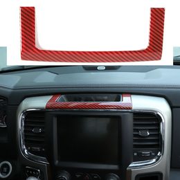 Red Carbon Fibre Car Centre Console Storage Compartment Decorative Frame 2PC for Dodge RAM 2010-2017 Auto Interior Accessories
