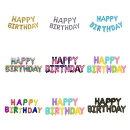 16 inch happy birthday party suit Aluminium film balloon macaron gradient Colour dress up atmosphere balloons