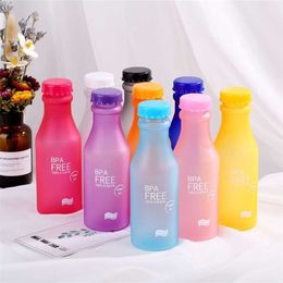 Crystal Water Bottle Transparent Frosted Leak-proof Plastic kettle 550mL Portable for Travel Yoga Running Camping 211122