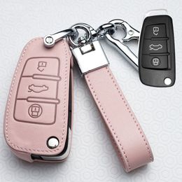 leather car key case cover for a3 8p 8v a4 b7 b8 b5 b9 a1 a5 q7 q5 a6 4f c6 c5 c7 q3 s3 a7 a8 c4 tt 8n shell protect