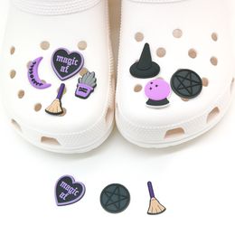 moq 100pcs plastic buttons magic moon croc Charms Soft Pvc Shoe Charm Accessories Decorations custom JIBZ for clog shoes childrens gift