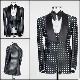High Quality 3 Pieces Mens Suits Groom Tuxedo Slim Fit Wedding Blazer Formal Business Prom Pants (Jacket+Vest+Pants)