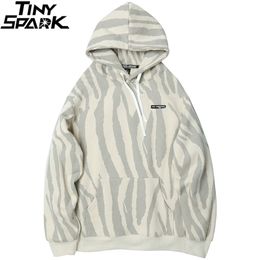 Men Streetwear Hip Hop Hoodie Sweatshirt Harajuku Striped Camouflage Hoodie Pullover Cotton Autumn Hooded Sweatshirt HipHop 201020