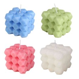 scented wax cubes Canada - Valentine's Day Cube 3D Wax Fragrance Candle Geometric Scented Candles Aromatherapy Candles Creative Scented Home Decorations Y211229