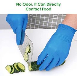 Blue Disposable Gloves 100Pcs PVC Non Sterile Powder Free Latex Cleaning Supplies Kitchen and Food Safe - Ambidextrous RRE10276