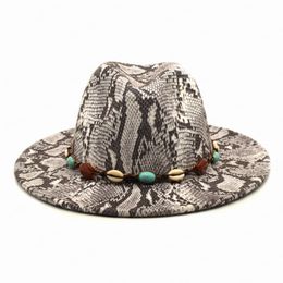 New Print Fedora Women Wide Brim Hats Wool Autumn Winter Jazz Hats Men Vintage Panama Gamble Jazz Cap