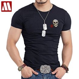 Harajuku Style Men O-Neck T Shirt Swag Punk Rock Mens Embroidery Patch T-shirt Skull Tshirt Buddha Tee Shirts Casual Streetwear 210716