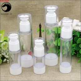 20 pcs Free Shipping 15ml 30ml 50ml 80ml 100ml Clear Plastic Vacuum Pump Bottle Lotion Shampoo Cream Empty Cosmetic Containershigh qualtity